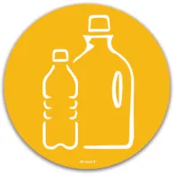 Icône magnétique jaune symbole plastique