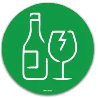 Pictogramme magnétique vert symbole verre