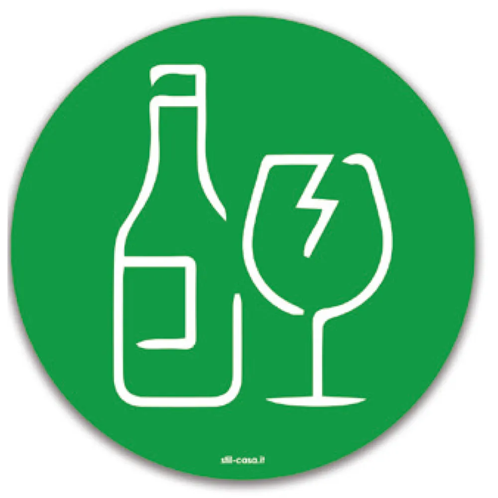 Pictogramme magnétique vert symbole verre