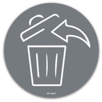 Symbole magnétique gris pour déchets