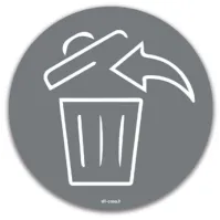 Symbole magnétique gris pour déchets