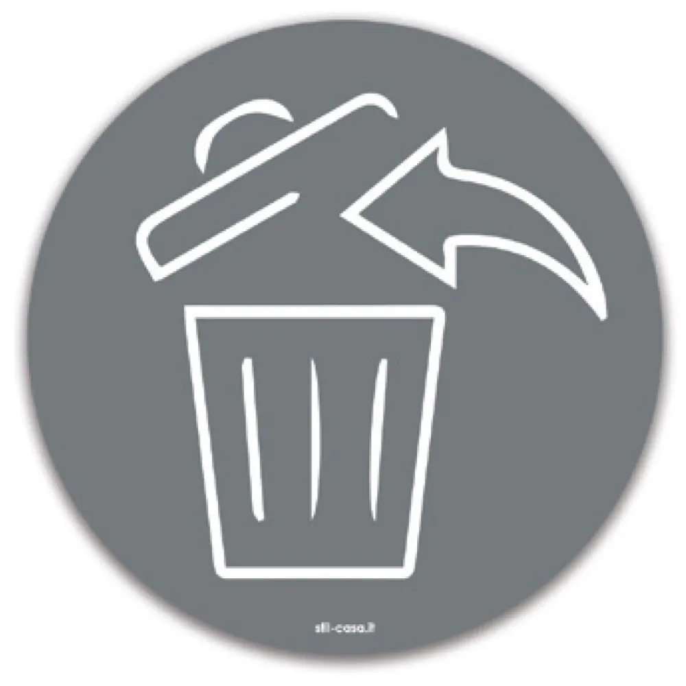 Symbole magnétique gris pour déchets