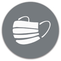 Symbole masque gris magnétique rond