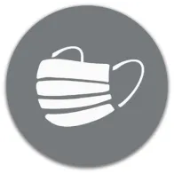 Symbole masque gris magnétique rond