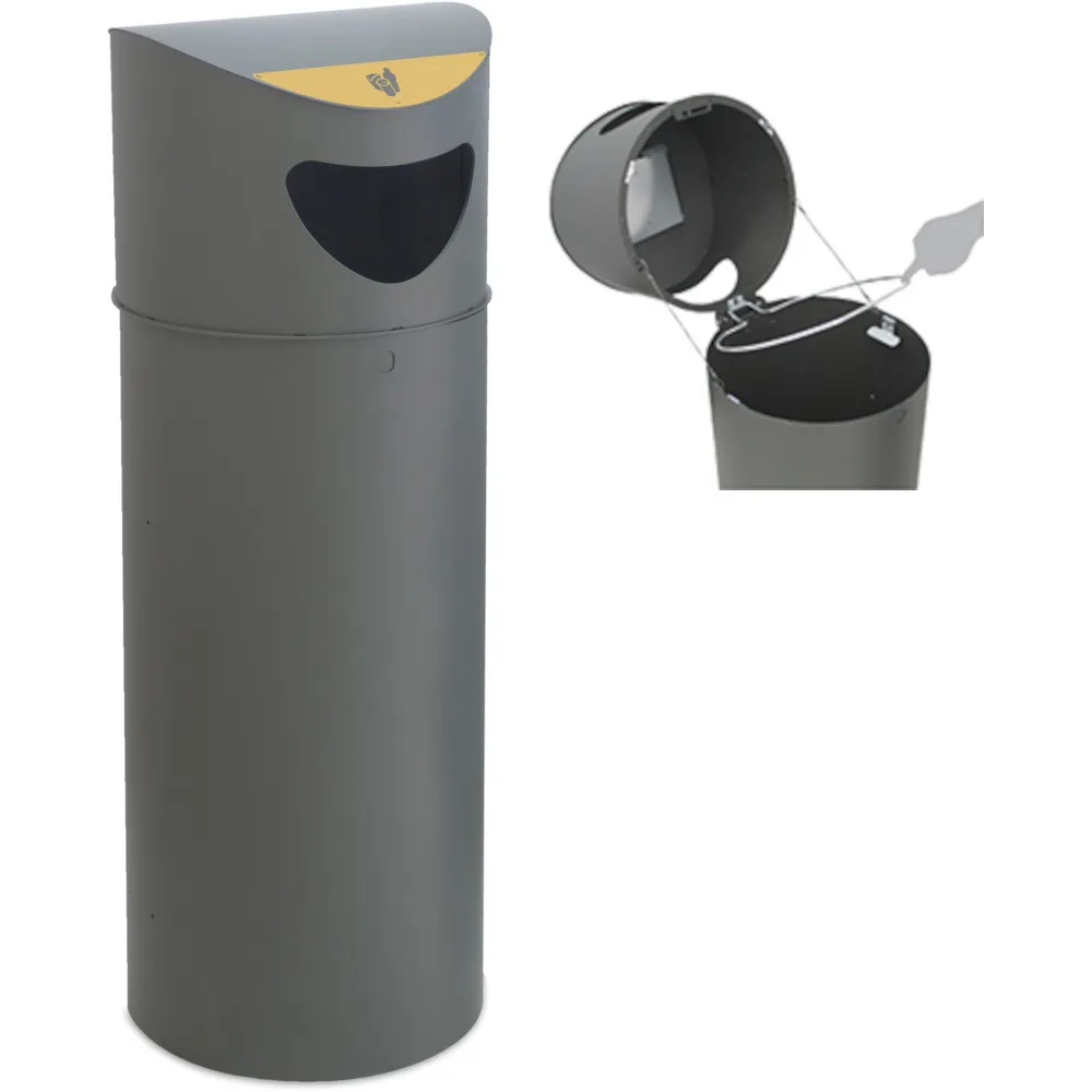 Corbeille de rue ergonomique