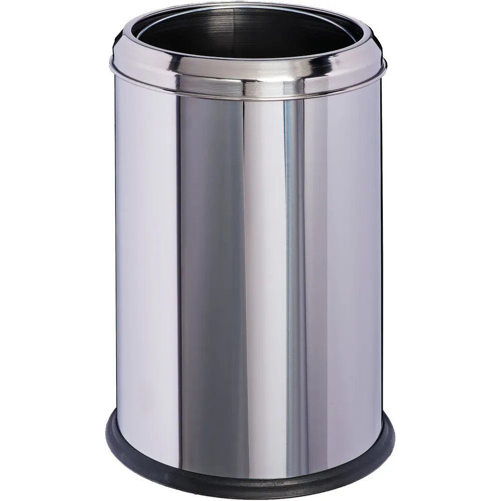 Corbeille à papier inox avec bac plastique 8 litres