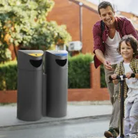 Corbeille verrouillable 100L avec cendrier