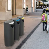 Corbeille recyclage 75L porte frontal