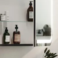 Miroir armoire salle de bain arrondie