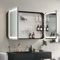 Miroir armoire salle de bain arrondie