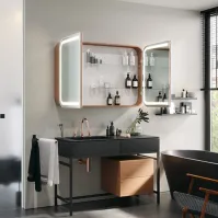 Miroir armoire salle de bain arrondie