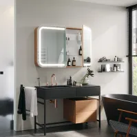 Miroir armoire salle de bain arrondie