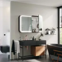 Miroir armoire salle de bain arrondie