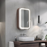 Armoire miroir salle de bain arrondie