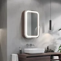 Armoire miroir salle de bain arrondie