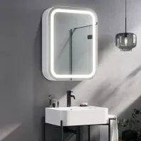 Armoire miroir salle de bain arrondie