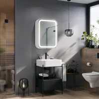 Armoire miroir arrondie une porte élégante