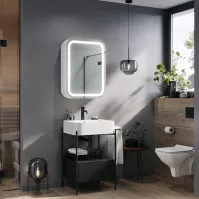 Armoire miroir salle de bain arrondie
