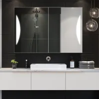 Vue de face armoire miroir