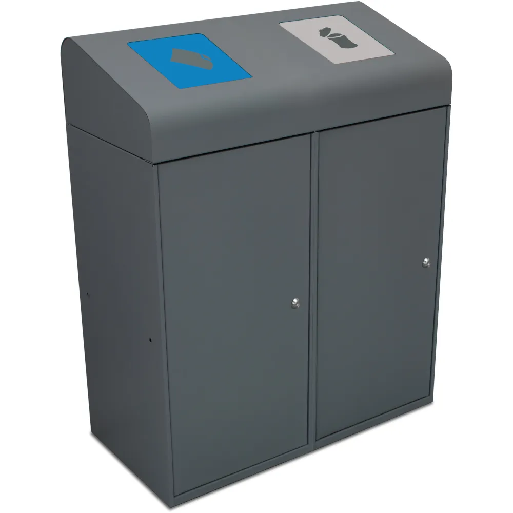 Poubelle tri 190L clapets bac intérieur