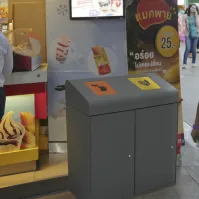 Poubelle tri 95L clapet moderne