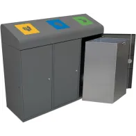 Poubelle tri 3 bacs 285L clapets