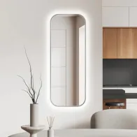 Miroir fin cadre arrondi rétroéclairé