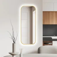 Miroir mince coins arrondis rétroéclairé