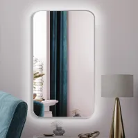 Miroir fin cadre arrondi rétroéclairé