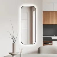 Miroir mural LED cadre arrondi élégant