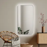 Miroir mural fin éclairage LED arrière