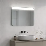 Miroir Coins Arrondi LED