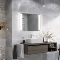 Miroir bande LED cotés