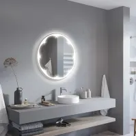 miroir LED salle de bain fleur