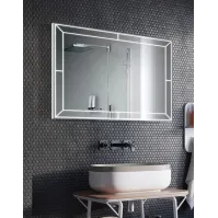 Miroir rectangulaire lumineux interrupteur sensor