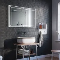 Miroir rectangulaire lumineux interrupteur capteur