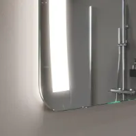 Miroir rectangle coins arrondis parenthèses LED