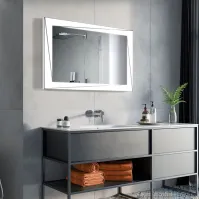 Miroir rectangulaire larges bandes LED lumineuses magnifiques