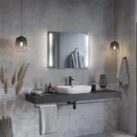 miroir nœud papillon lumineux rectangulaire avec led