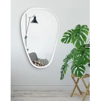 Miroir déformé cadre bois couleur métal