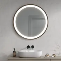 Miroir rond LED cadre couleur - Ruke