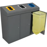 Poubelle tri 95L trois ouvertures