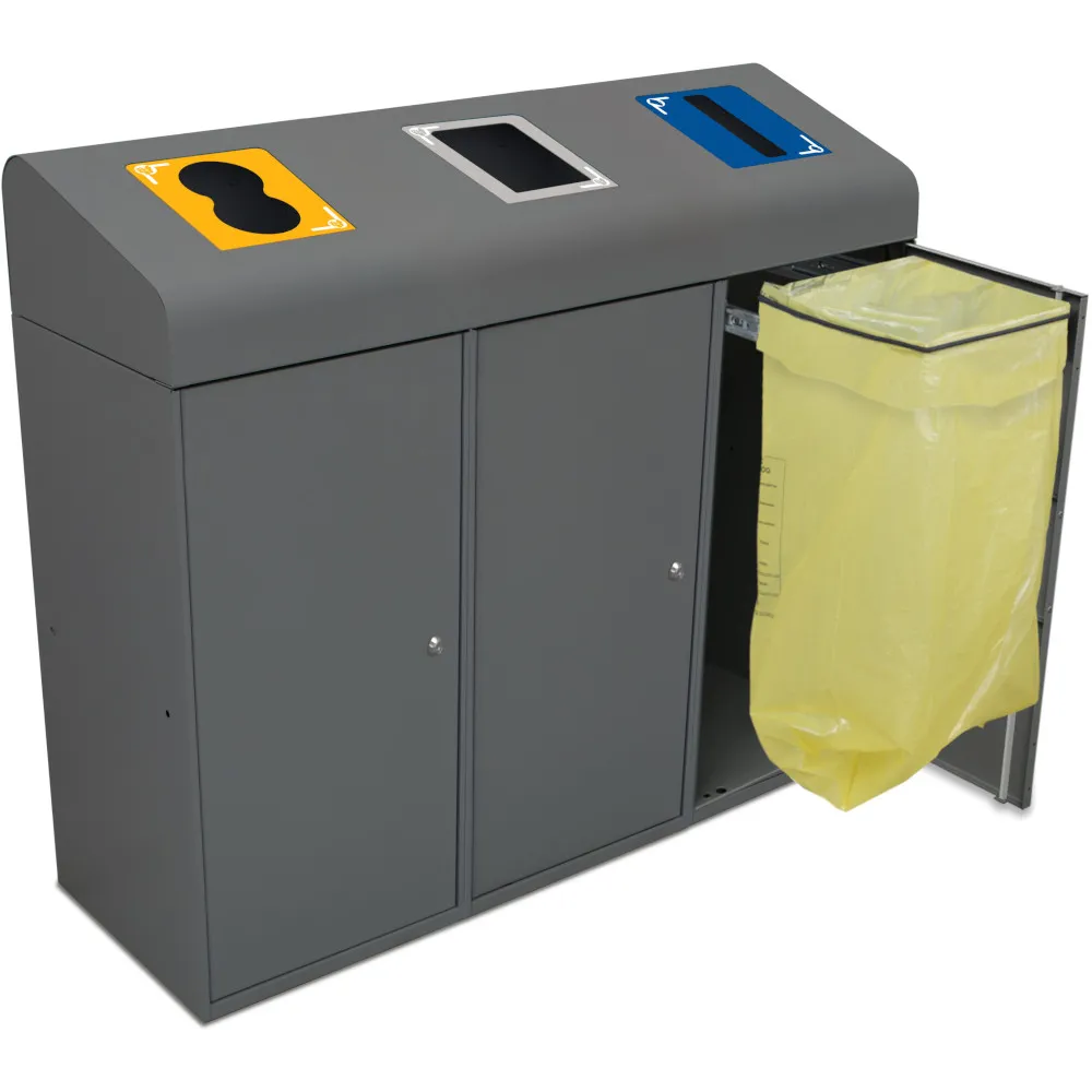 Poubelle tri 95L trois ouvertures