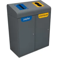 Poubelle Berlin 95L avec tri sélectif et ouverture double.