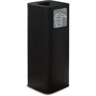 Poubelle design 60 litres noire avec symbole tous déchets magnétique