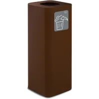Poubelle design 60 litres corten avec pictogramme magnétique tous déchets