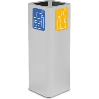 Poubelle design 60 litres blanche avec pictogramme magnétique.