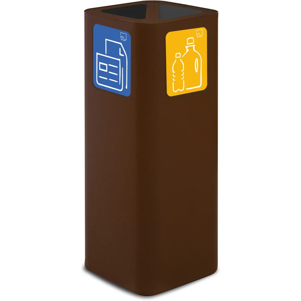 Poubelle design 60 litres corten avec pictogramme magnétique.