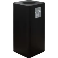 Poubelle design 100 litres noire avec pictogramme tous déchets magnétique