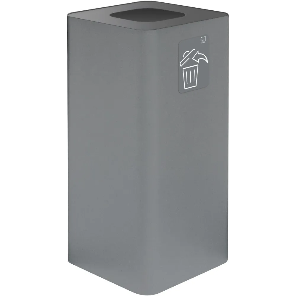Poubelle design 100 litres gris avec symbole tous déchets magnétique